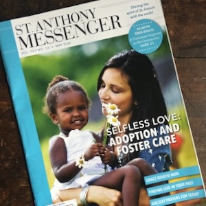 magazine cover of mother and child