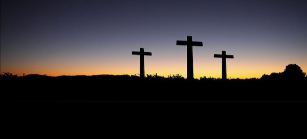 sunrise and 3 crosses