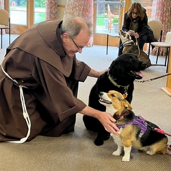 friar and dogs