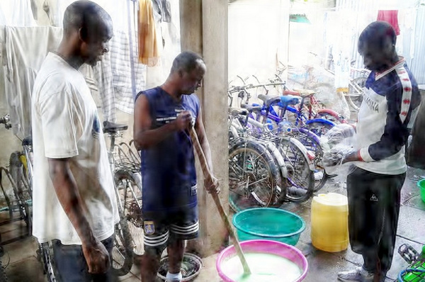 The friars make their own soap and ride bicycles to school and ministry.