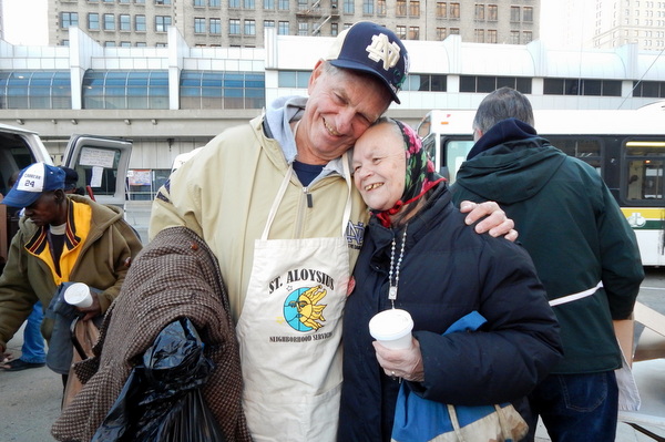 St. Al volunteer Joe Thillman with a guest