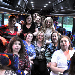 Pilgrims travel by bus