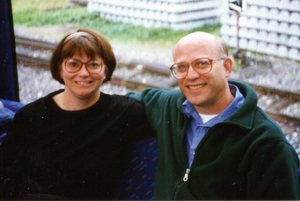 Brother and sister on train