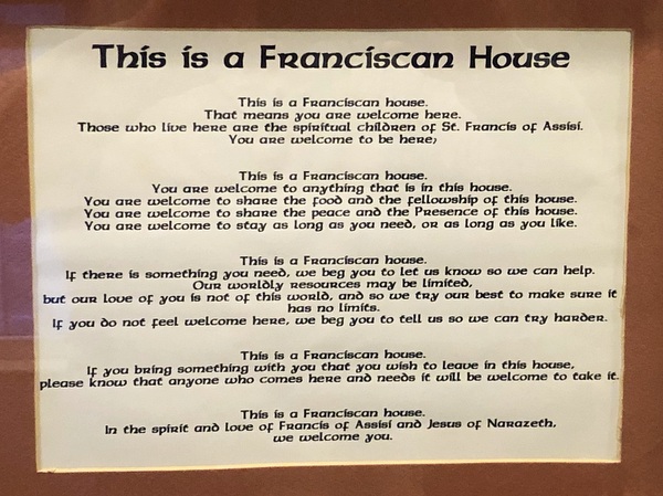 Franciscan House sign