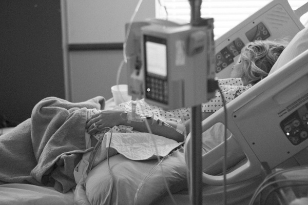 girl in hospital bed