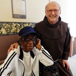 Fr. Don Holtgrewe with parishioner