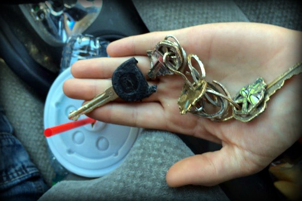 All the keys were destroyed except for the important car key.