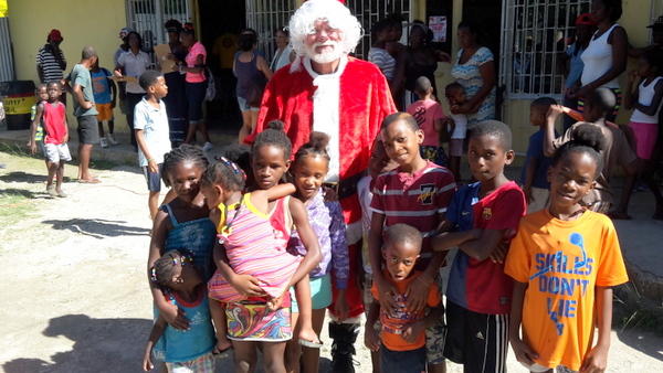 Santa didn't disappoint the children at St. Anthony's Kitchen.