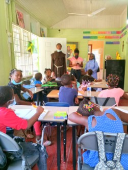 friar in classroom