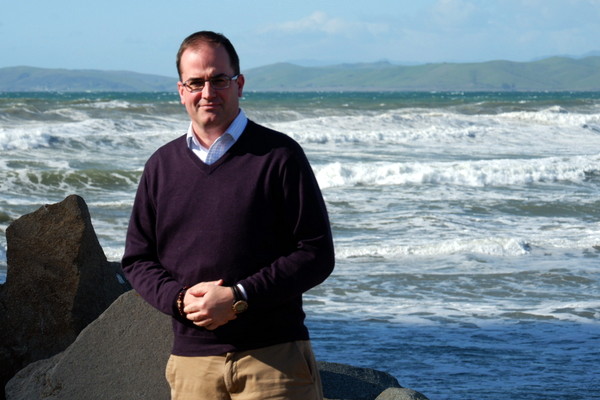 Br. Matt at the Pacific ocean