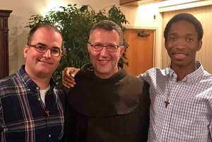 Br. Matt with Provincial Minister Fr. Mark Soehner and fellow Novitiate, Br. Raphail Ozounde.