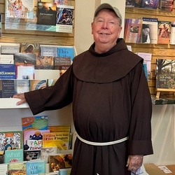 friar in gift shop