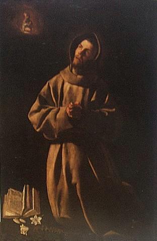 St. Anthony on knees praying