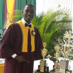 boy with trophies