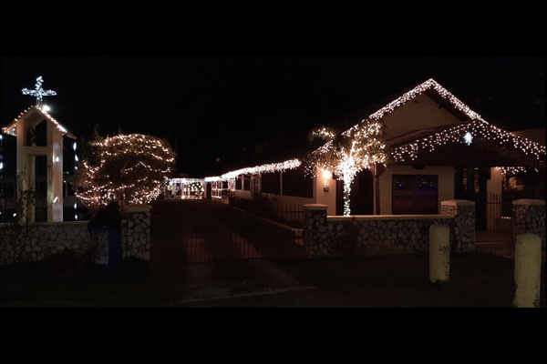 Christmas lights at night