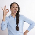 Woman making OK sign